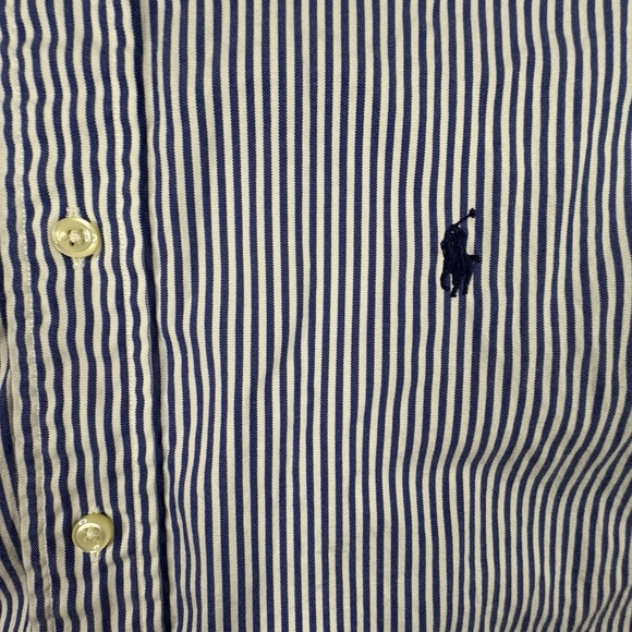 Polo Ralph Lauren Men's XL Blue/White Striped Classic Fit Dress Shirt SEE DESCRI - Picture 7 of 16